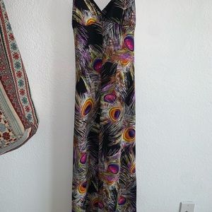 Peacock colorful maxi dress